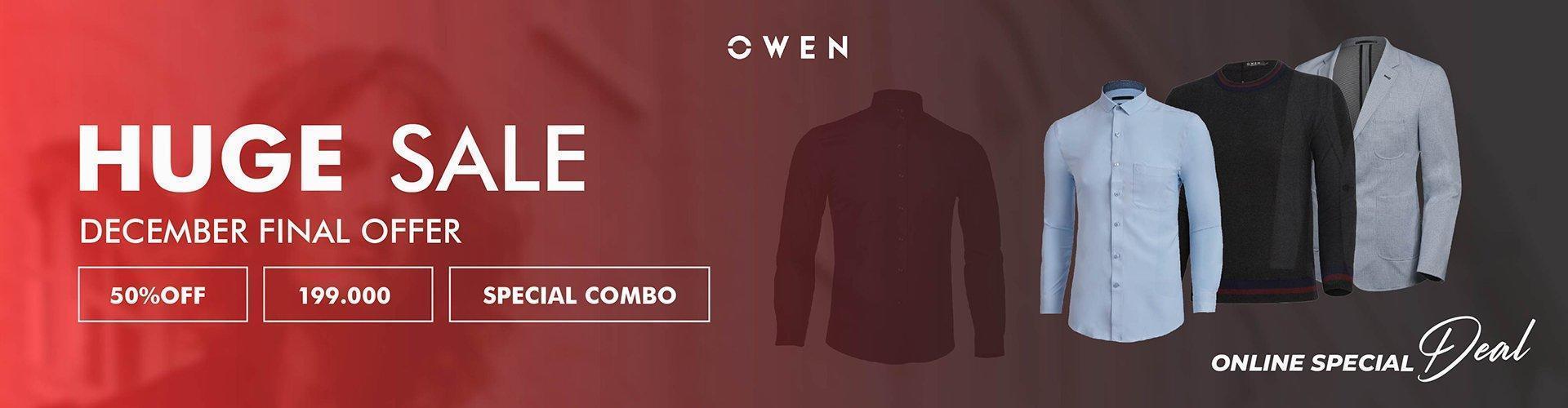 OWEN ƯU ĐÃI CUỐI NĂM - 2,000 ÁO SƠ MI CAO CẤP CHỈ TỪ 199K